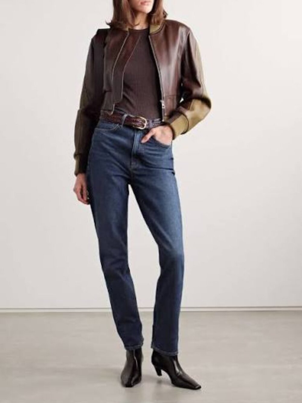 Agolde Dark Indigo High-Rise Stovepipe Straight Leg Jeans